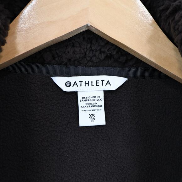 NWT Athleta Cloud Fleece 1/2 Zip Sweatshirt Jacket Pockets Truffle Brown Size XS - Picture 8 of 10